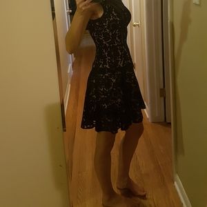 BCBG black lace and nude dress size 0